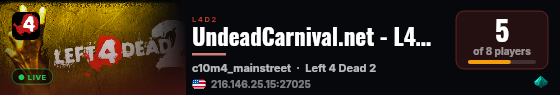 UndeadCarnival.net - L4D2 US #11 live status badge