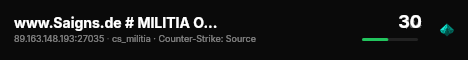 www.Saigns.de # MILITIA ONLY # Ranking, LowPing live status badge