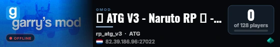 🍃 ATG V3 - Naruto RP 🥷 - FA .gg/atgrp live status badge
