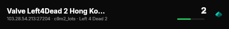 Valve Left4Dead 2 Hong Kong Server (srcds1029-hkg1.141.190) live status badge