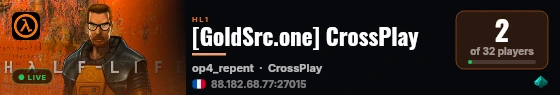 [GoldSrc.one] CrossPlay live status badge