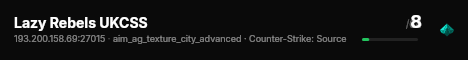 Lazy Rebels UKCSS live status badge