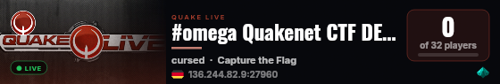 #omega Quakenet CTF DE #1 RANKED/BALANCED live status badge