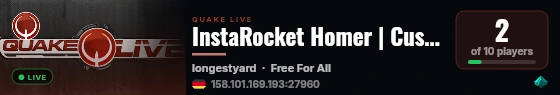 InstaRocket Homer | Custom FFA Server live status badge