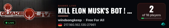 KILL ELON MUSK'S BOT ! Leaderboards : https://FindGmanMusk.ovh live status badge