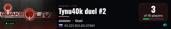 Tynu40k duel #2 live status badge