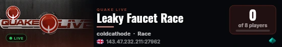 Leaky Faucet Race live status badge