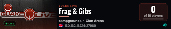 Frag & Gibs live status badge