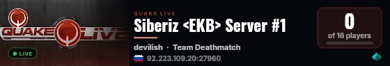 Siberiz <EKB> Server #1 live status badge