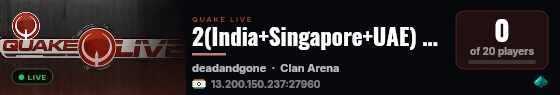 2(India+Singapore+UAE) Topgun's Hybrid QC-QL crouchslide server live status badge