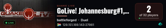 GoLive! Johannesburg#1,ZA DUEL#2 antilag live status badge