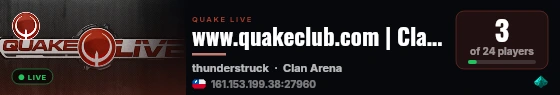 www.quakeclub.com | Clan Arena #1 live status badge