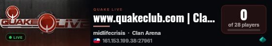 www.quakeclub.com | Clan Arena #2 live status badge