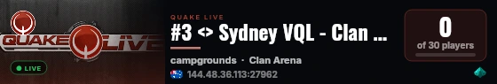 #3 <> Sydney VQL - Clan Arena live status badge