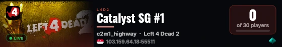 Catalyst SG #1 live status badge