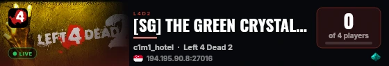 [SG] THE GREEN CRYSTAL ROOM live status badge