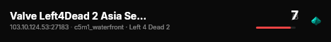 Valve Left4Dead 2 Asia Server (srcds4030-sgp2.154.169) live status badge
