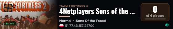 4Netplayers Sons of the Forest test live status badge