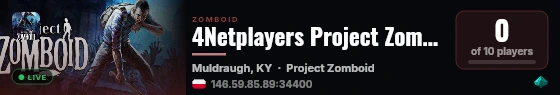 4Netplayers Project Zomboid Server live status badge