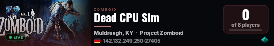 Dead CPU Sim live status badge