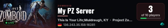 My PZ Server live status badge