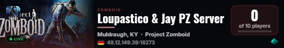 Loupastico & Jay PZ Server live status badge