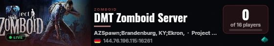 DMT Zomboid Server live status badge