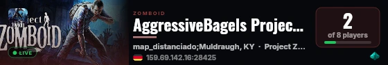 AggressiveBagels Project Zomboid Server live status badge