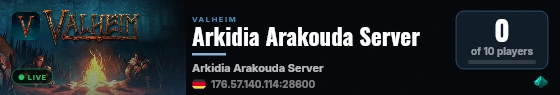Arkidia Arakouda Server live status badge