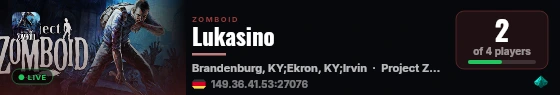 Lukasino live status badge