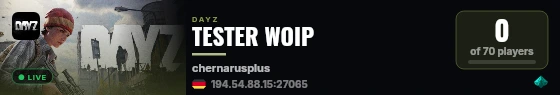 TESTER WOIP live status badge