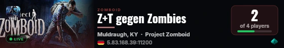 Z+T gegen Zombies live status badge