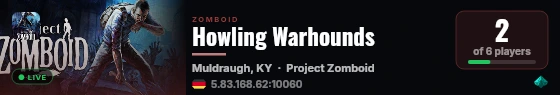 Howling Warhounds live status badge