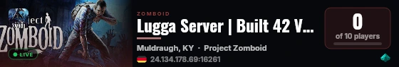 Lugga Server | Built 42 Vanilla live status badge