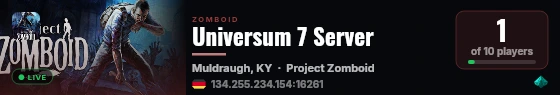 Universum 7 Server live status badge