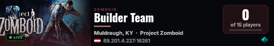 Builder Team live status badge