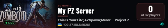 My PZ Server live status badge