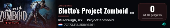 Blotto's Project Zomboid Server live status badge