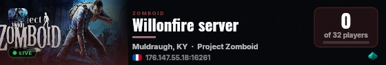 Willonfire server live status badge