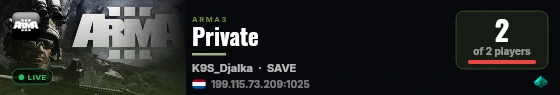 Private live status badge