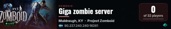 Giga zombie server live status badge