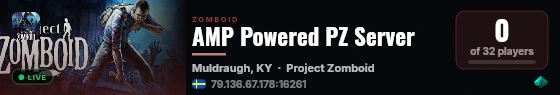 AMP Powered PZ Server live status badge