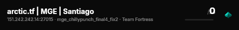 arctic.tf | MGE | Santiago live status badge