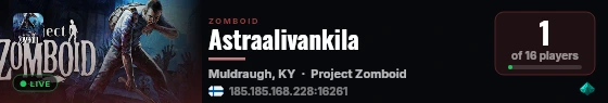Astraalivankila live status badge