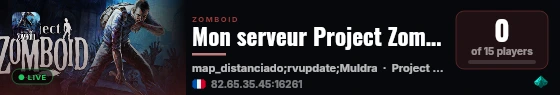 Mon serveur Project Zomboid live status badge