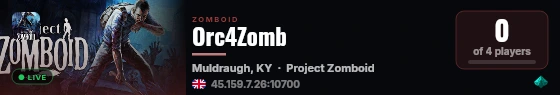 Orc4Zomb live status badge