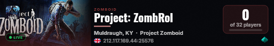 My PZ Server live status badge