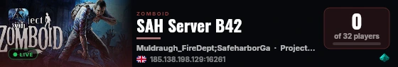 SAH Server B42 live status badge