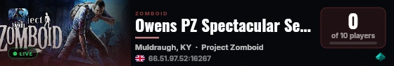 Owens PZ Spectacular Server live status badge