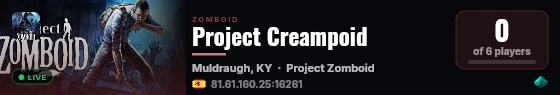 Project Creampoid live status badge